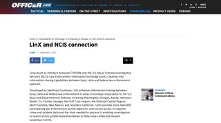 I2 INC. LInX and NCIS connection in Computers & Software - Officer
