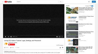 Linxup ELD Admin Tutorial: Login, Settings, and Password - YouTube