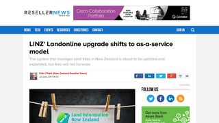 LINZ' Landonline upgrade shifts to as-a-service model - Reseller News