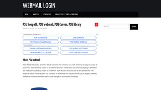 PSU lionpath, PSU webmail, PSU Canvas, PSU library - Webmail Login
