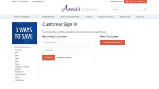 Customer Sign In - Annie's Catalog