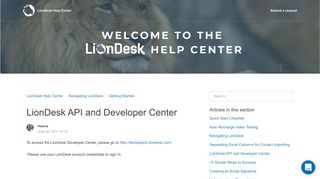 LionDesk API and Developer Center – LionDesk Help Center