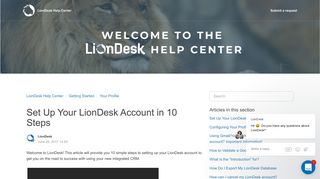 Set Up Your LionDesk Account in 10 Steps – LionDesk Help Center