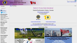 District A-15 Lions Clubs International, Ontario, Canada | Main ...