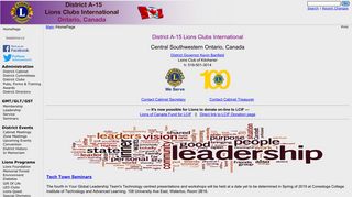 District A-15 Lions Clubs International, Ontario, Canada | Main ...