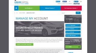 Vehicle Finance - Manage My Account | LiquidCapital