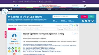 Liquid Opinions Surveys and product testing - MoneySavingExpert ...
