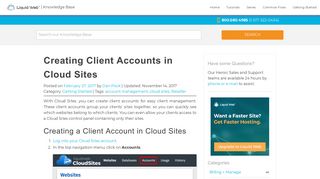 Creating Client Accounts in Cloud Sites | Liquid Web Knowledge Base