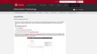 LiquidFiles | Information Technology | University of Ottawa