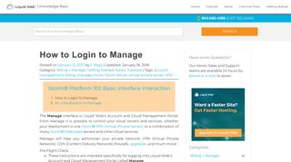 How to Login to Manage | Liquid Web Knowledge Base
