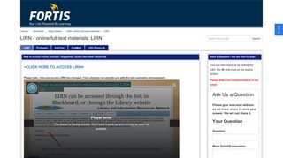 LIRN - LIRN - online full text materials - LibGuides at Fortis College