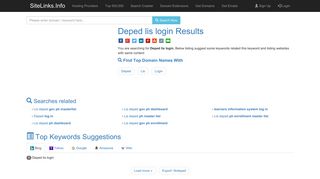 Deped lis login Results For Websites Listing - SiteLinks.Info