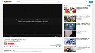 Lisa Frank Design Prepaid Visa Card - YouTube