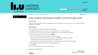 New students will access student e-mail through Lisam: news: LiU ...