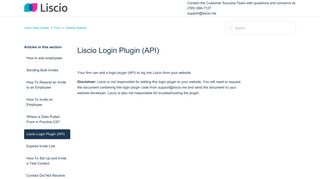 Liscio Login Plugin (API) – Liscio Help Center