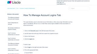 How To Manage Account Logins Tab – Liscio Help Center