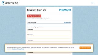 Listenwise - Students Sign Up