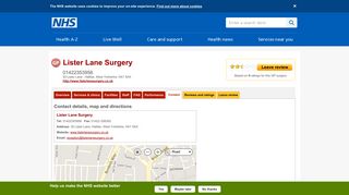 Contact - Lister Lane Surgery - NHS