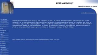 Prescriptions - Lister Lane Surgery