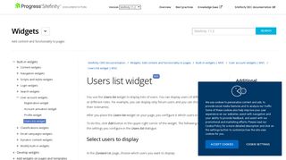 Users list widget | MVC - Sitefinity CMS Widgets