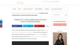 Listings to Leads Landing Pages for 2018 Real Estate Marketing