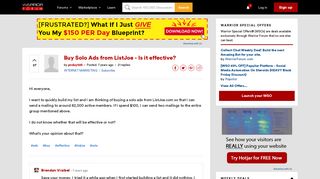 Buy Solo Ads from ListJoe - Is it effective? | Warrior Forum - The ...