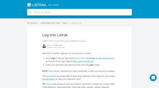 Log into Listrak | Listrak Help Center