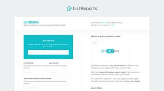 ListReports | Sign Up
