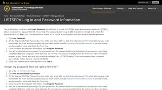 LISTSERV Log in and Password Information | Information Technology ...