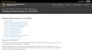 Getting Started Guide for LISTSERV | Information Technology Services