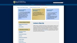Listserv Sign-Up - University of Rochester
