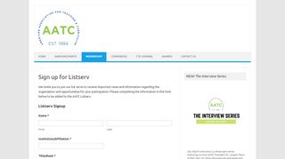 Sign up for Listserv – AATC