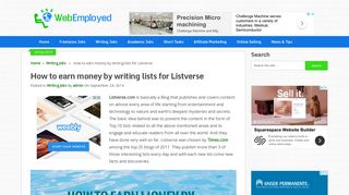 How to earn money online by writing lists for Listverse - WebEmployed