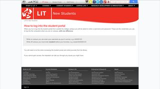 New Students - Logging In - LIT
