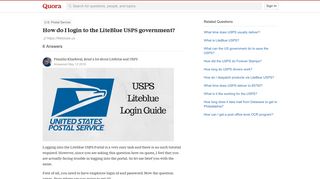 How to login to the LiteBlue USPS government - Quora