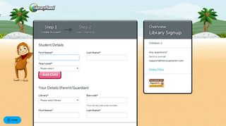 Library Signup - Literacy Planet