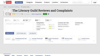 53 The Literary Guild Reviews and Complaints @ Pissed Consumer