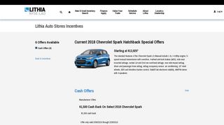 Current 2018 Chevrolet Spark Hatchback Special offers - Lithia.com