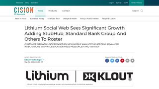 Lithium Social Web Sees Significant Growth Adding StubHub ...