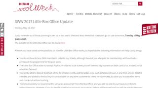SWW 2017 Little Box Office Update | Shetland Wool Week