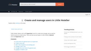 Create and manage users in Little Hotelier - Little Hotelier Help