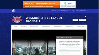 Login/Register - WesMon Little League