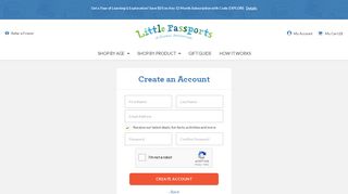 Create New Customer Account - Little Passports