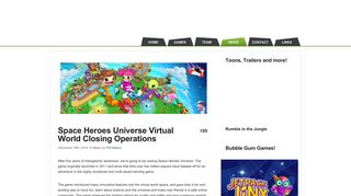 Space Heroes Universe Virtual World Closing Operations- Bubble ...