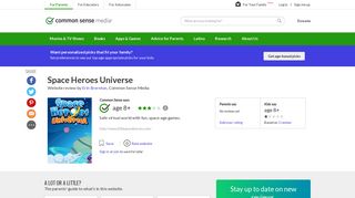 Space Heroes Universe Website Review - Common Sense Media