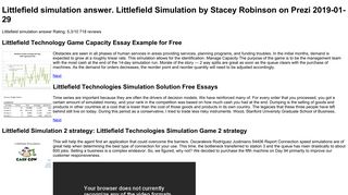 Littlefield simulation answer. Student Profile: A Winning Strategy. 2019 ...