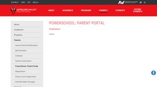 PowerSchool: Parent Portal - Antelope Valley High School
