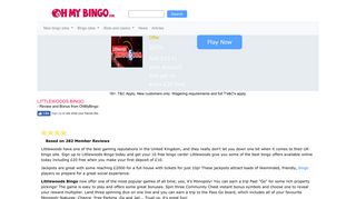 Littlewoods Bingo - 10 free bingo cards + 100% bonus - OhMyBingo