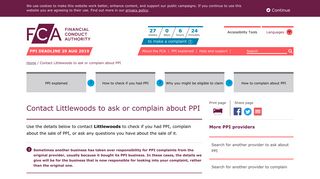 Contact Littlewoods to ask or complain about PPI | FCA PPI Campaign