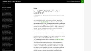 Littlewoods: Customer Service Contact Number: 0843 837 5432 - Help